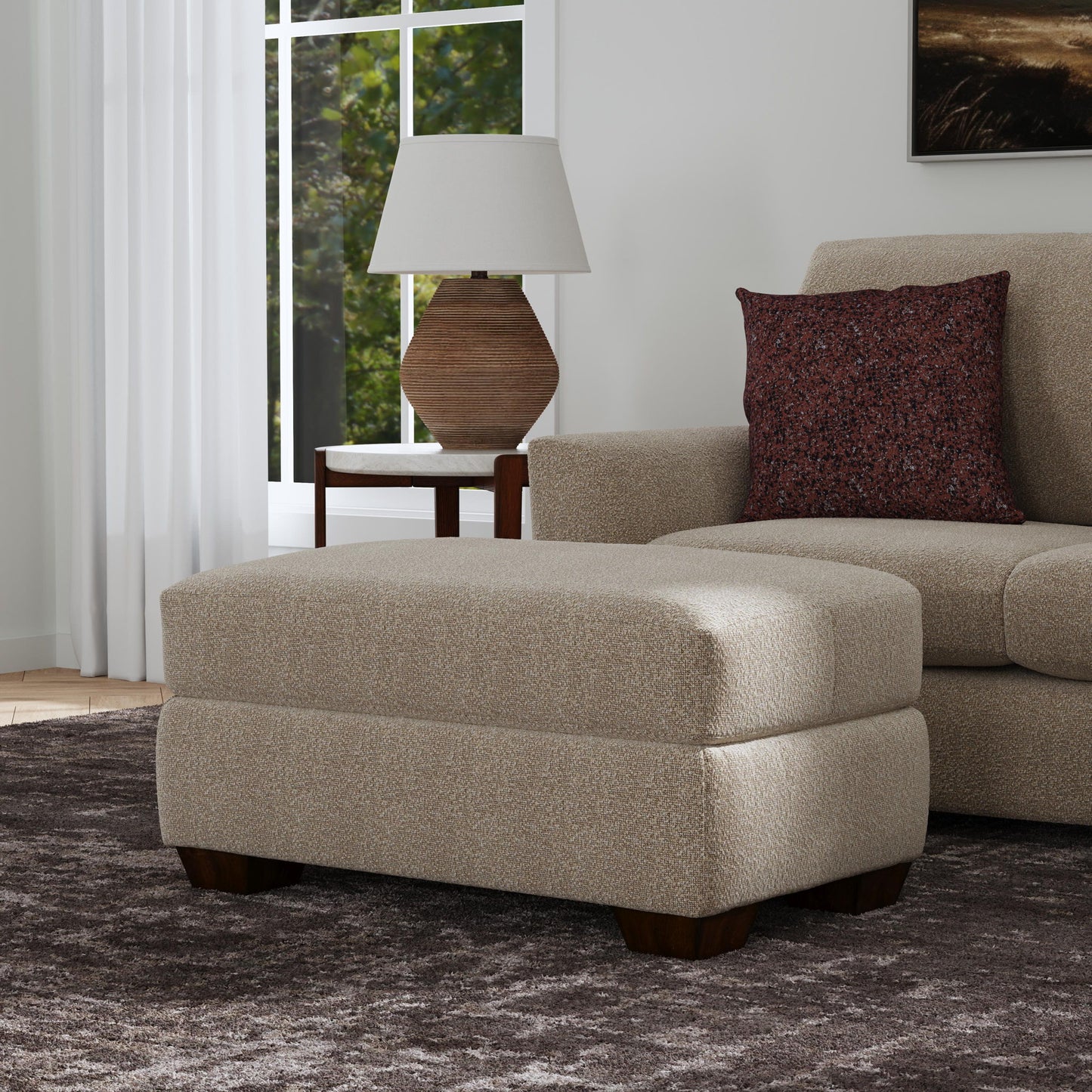 Corazon - Fabric Stationary Ottoman
