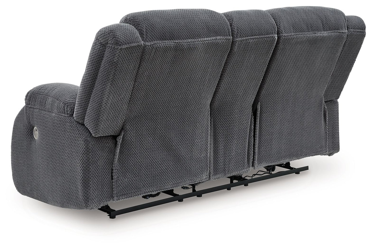 Observation - Double Reclining Power Loveseat With Console - Steel