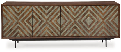 Dreggan - Accent Cabinet - Brown / Gold Finish
