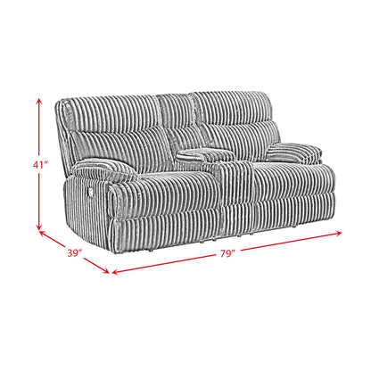 Admiral - Motion Loveseat With Console - Black