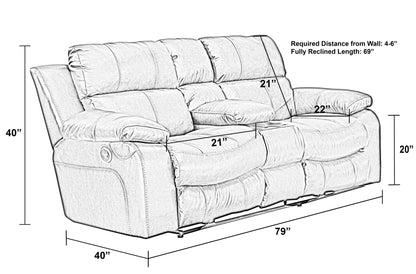 Positano - Reclining Console Loveseat