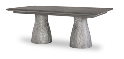 Terra Luna - Complete Rectangle Double Pedestal Table - White Cloud & Nightfall