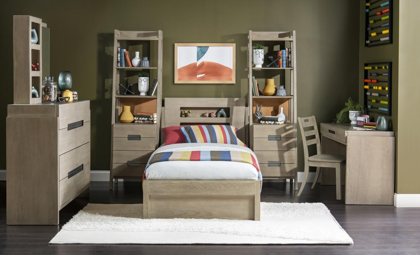 District - Panel Headboard Twin - Weathered Oak