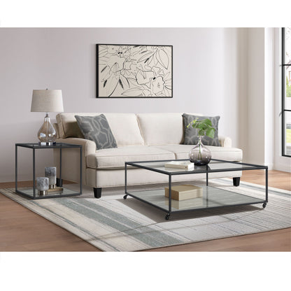 Yasmin - 2 Piece Occasional Table Set Coffee Table & End Table - Gray