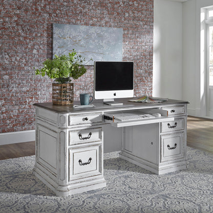 Magnolia Manor - Jr Executive Desk Base - White