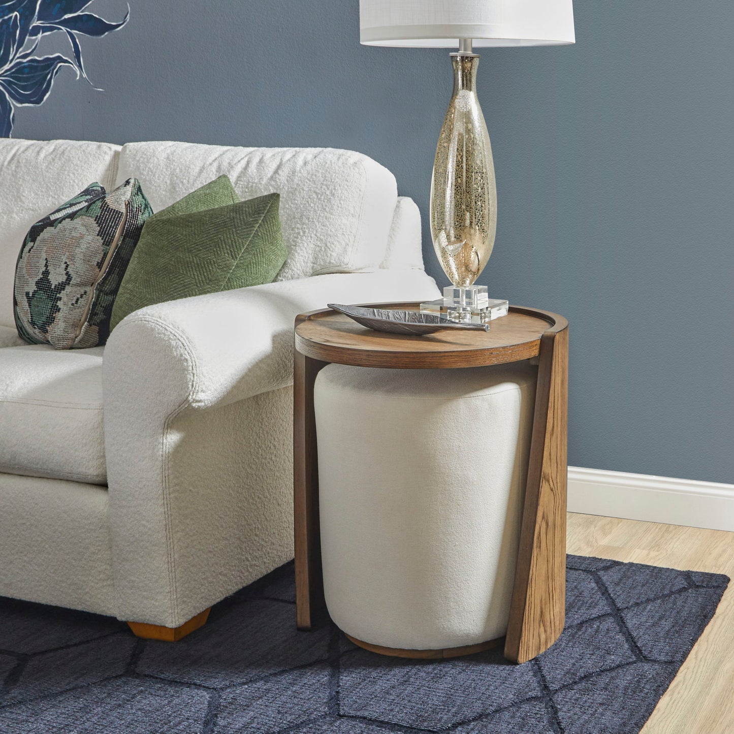 Lyra - End Table - Dark Brown / White