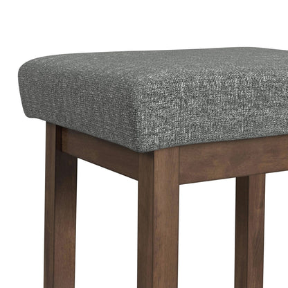 Santa Barbara - Kitchen Island & 2 Counter Stools With Fabric - Walnut / Dark Gray