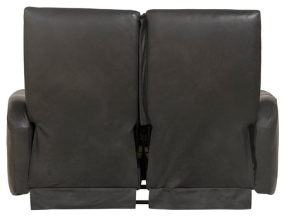 Bosa - Leather Power Reclining Loveseat - Charcoal