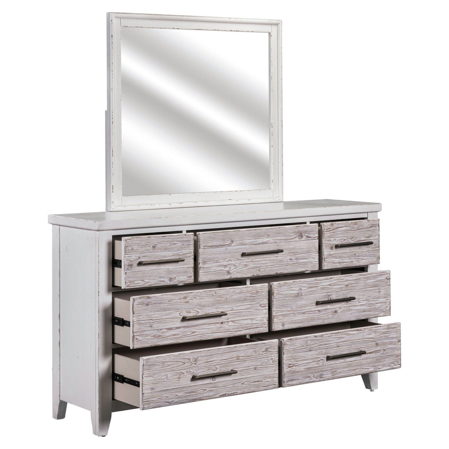 Backroads - Dresser & Mirror - White