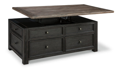 Tyler Creek - Lift Top Cocktail Table - Grayish Brown / Black