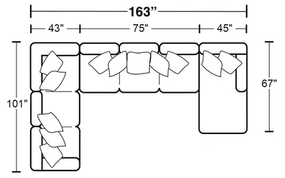 Denali - Italian Leather Match Sectional
