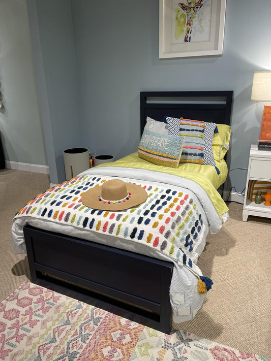 Summerland - Twin Lighted Panel Headboard - Inkwell Blue