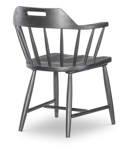 Vintage Market - Spindle Back Arm Chair With Handle Cut Out (Set of 2) - Kettle Black