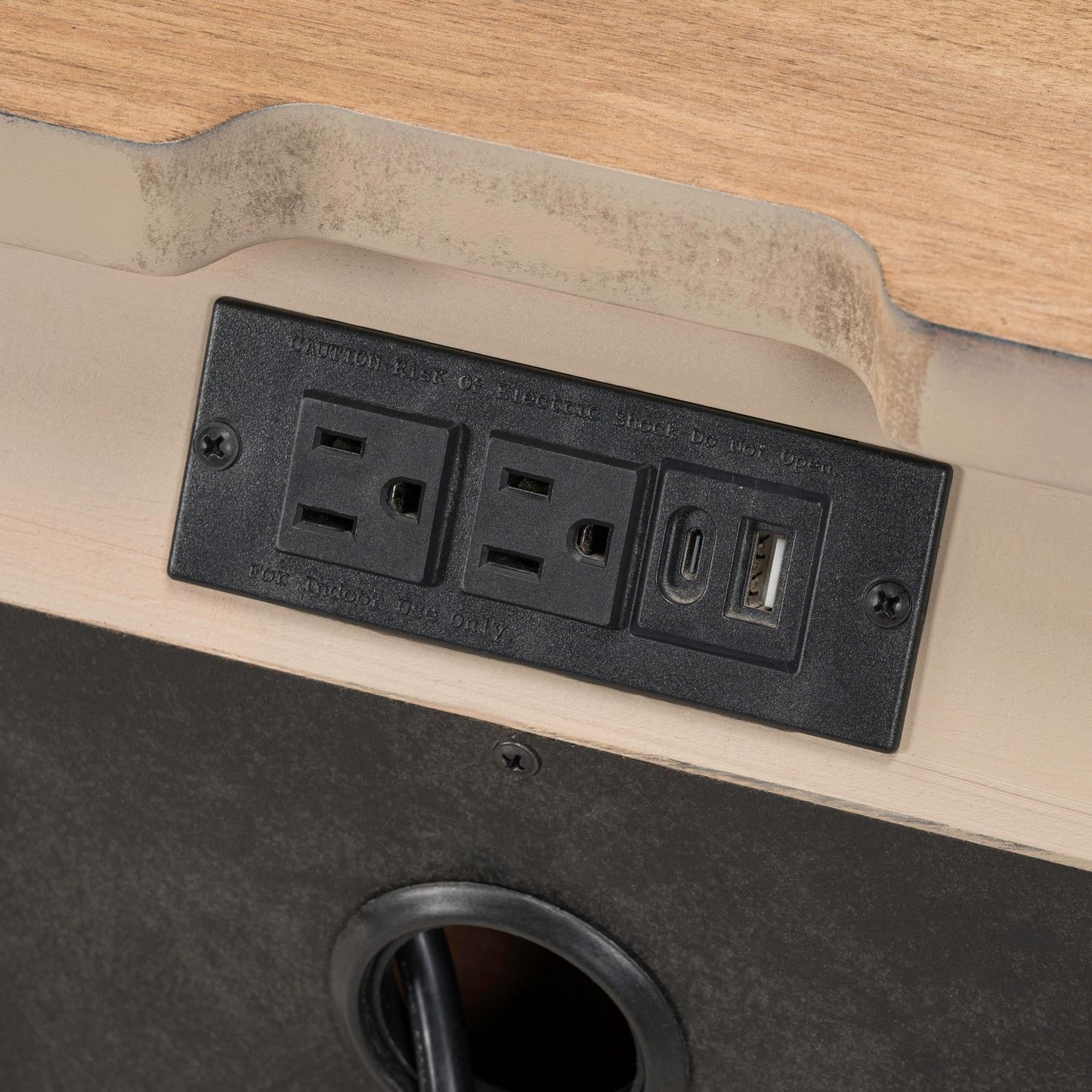 Haven Hills - Bedside Chest With Charging Station - Camel Beige