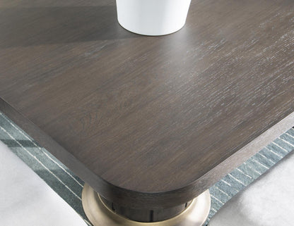 Lancia - Complete Double Pedestal Dining Table - Charred Oak