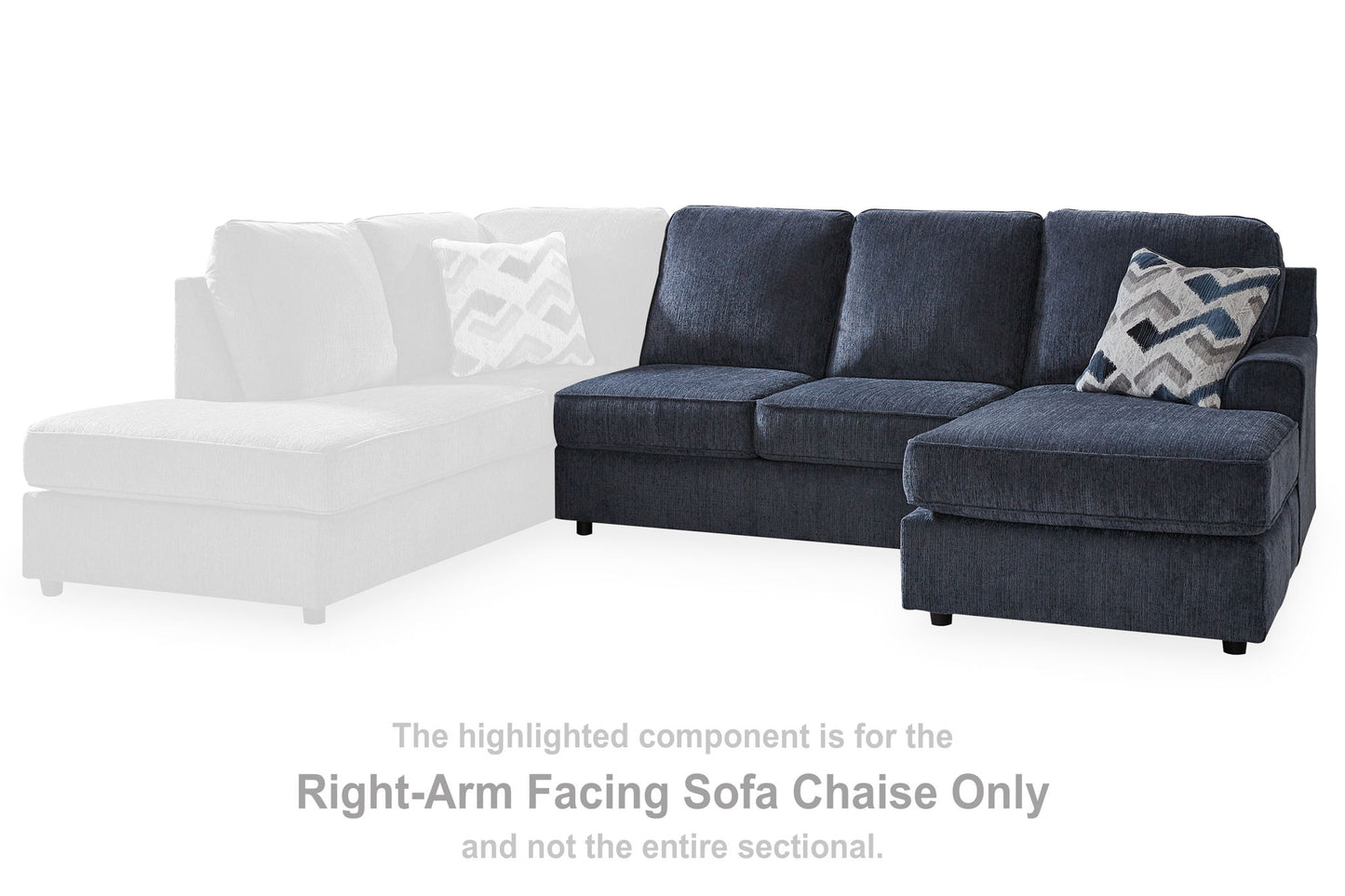Albar Place - Raf Sofa Chaise - Cobalt