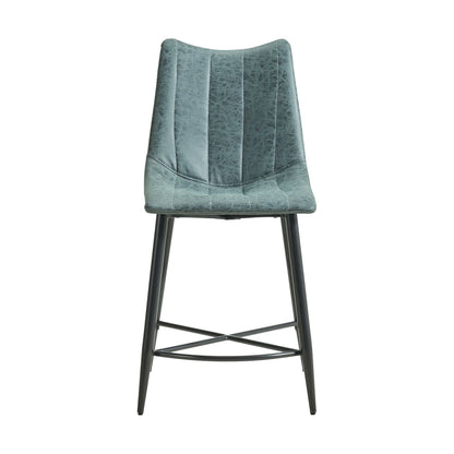 Riko - Counter Height Side Chair (Set of 2) - Gray/Gun Metal