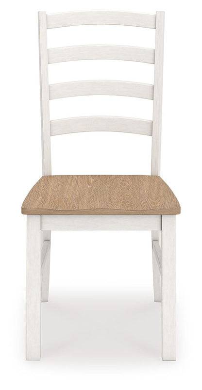 Purlaney - Dining Room Side Chair (Set of 2) - Antique White / Natural