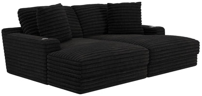 Comfrey - LSF Chaise - Black
