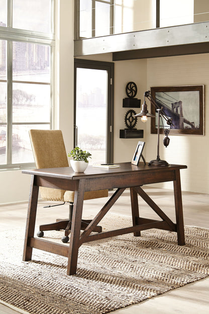 Baldridge - Home Office Large Leg Desk - Rustic Brown