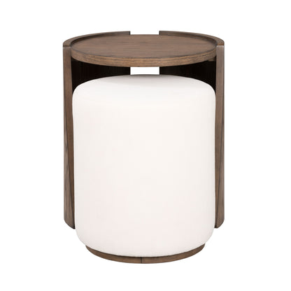 Lyra - End Table - Dark Brown / White