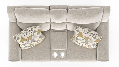 Micah - Power Headrest Power Deep Seat Reclining Console Loveseat - Oatmeal