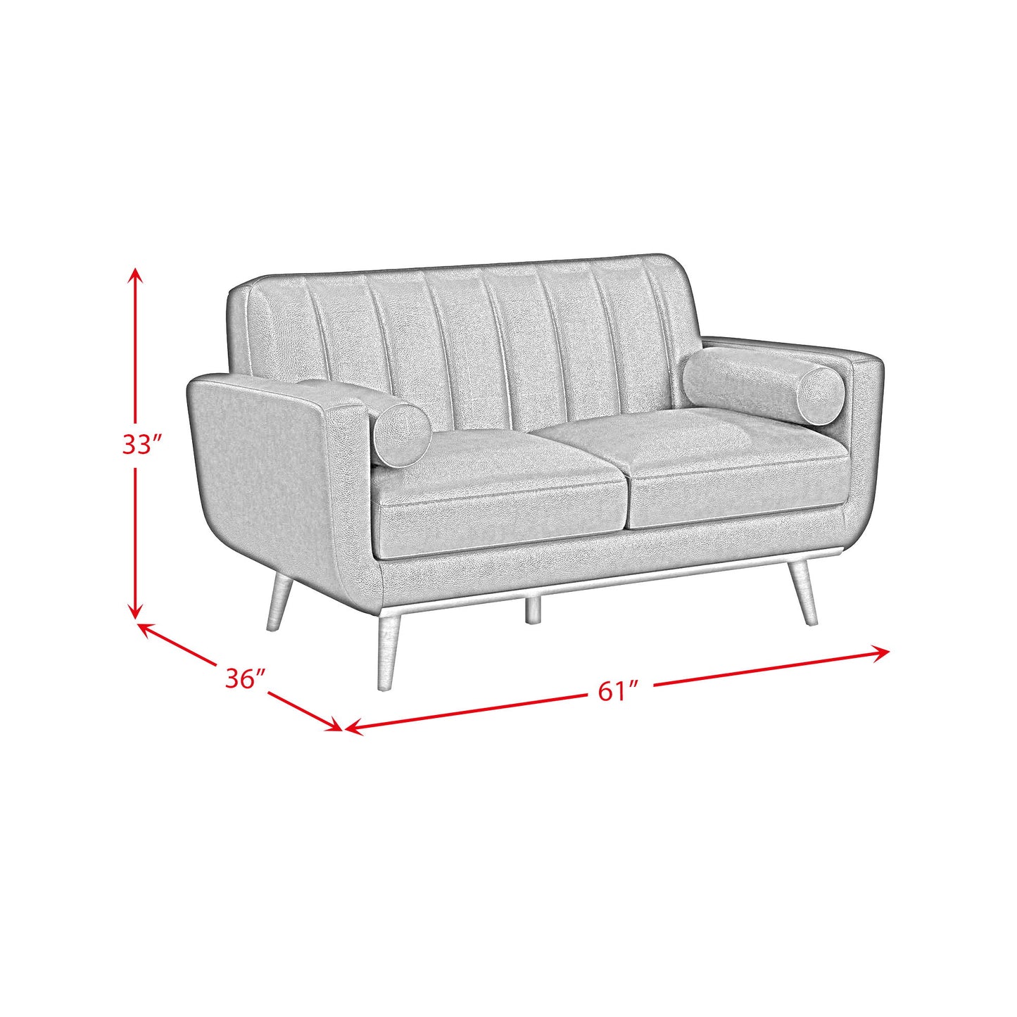 Horizon - Loveseat With Wood Front 2 Pillows