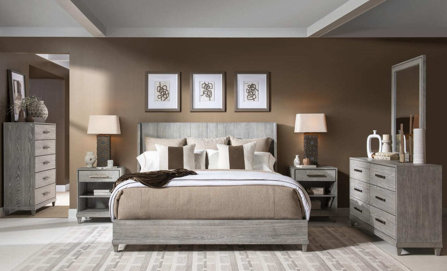 Artesia - Panel King Headboard - Smokey Taupe