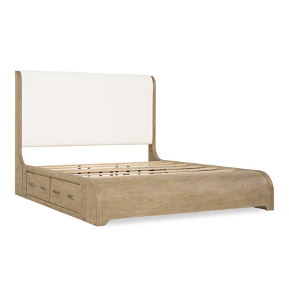 Flow - Complete Upholstered Sleigh Bed With Two Side Storage Rail