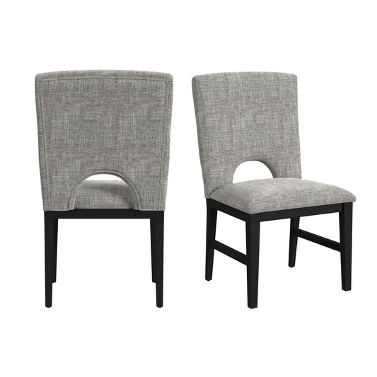 Oregon - Fabric Dining Side Chair (Set of 2) - Gray / Black