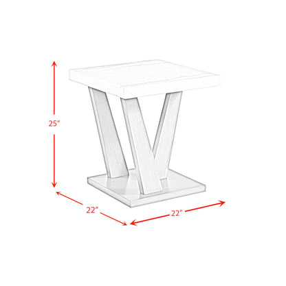 Greta - Square End Table - Gray