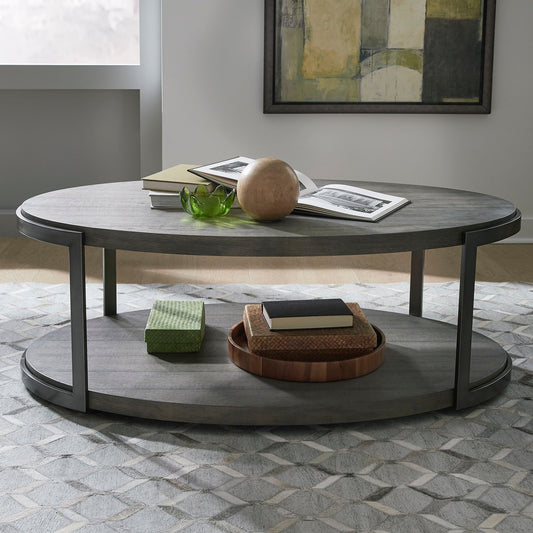 Modern View - Oval Cocktail Table Top - Dark Gray