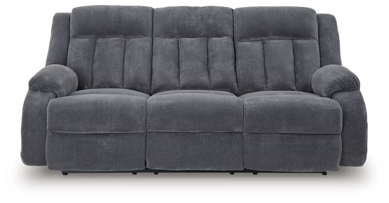 Observation - Reclining Power Sofa With Drop Down Table - Steel