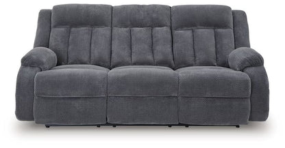 Observation - Reclining Power Sofa With Drop Down Table - Steel
