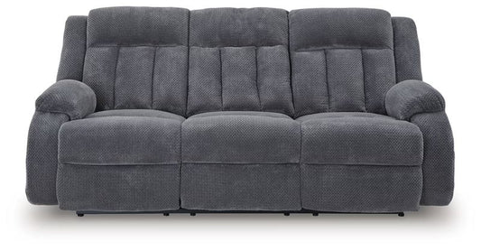 Observation - Reclining Power Sofa With Drop Down Table - Steel