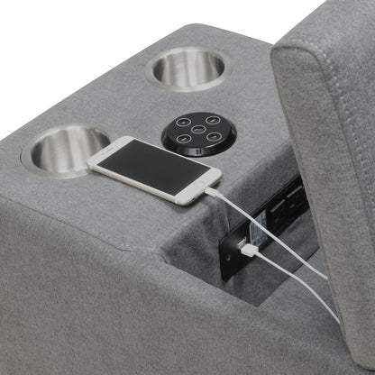 Armani - Modular Console With USB Charger, No Pillow (Ista3 Packaging) - Columbia Charcoal