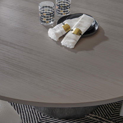 Terra Luna - Complete Round Pedestal Table - White Cloud & Nightfall