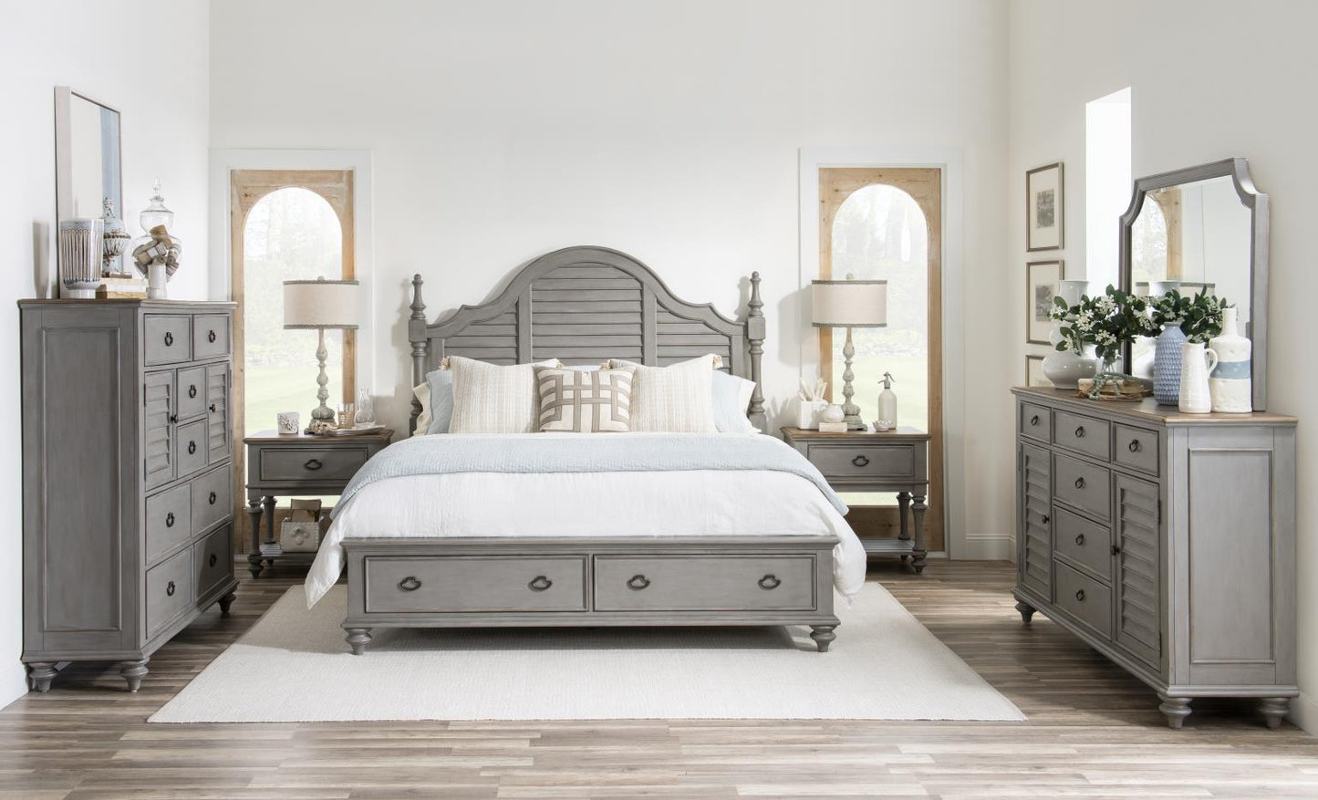 Kingston - Storage Footboard - Queen - Sandalwood Brown / Tweed Gray