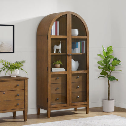 Portico - Display Cabinet - Brown Oak