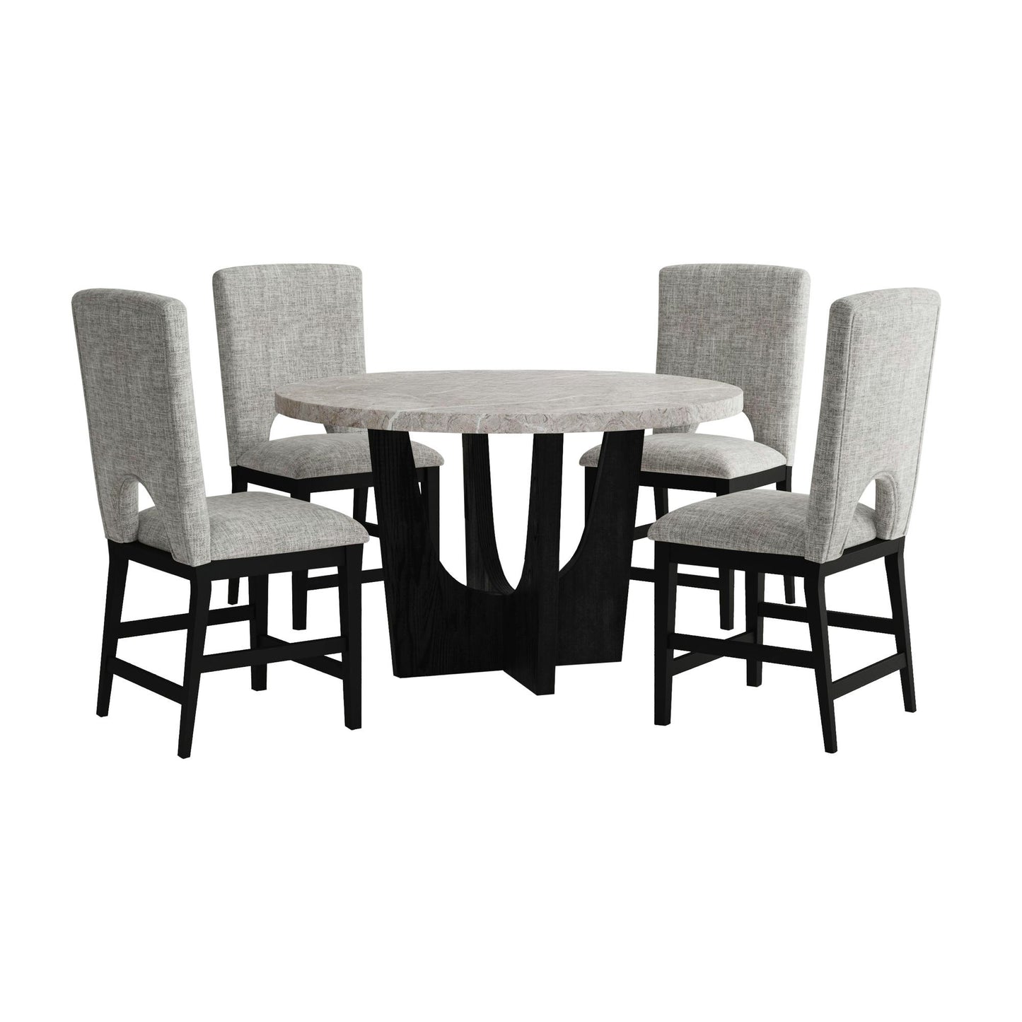 Oregon - 5 Piece Counter Height Dining Set (Round Counter Table And Four Chairs)