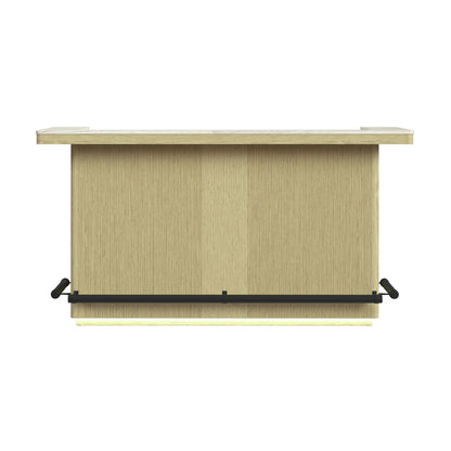 Cambrie - Bar Table With LED - Off-White And Natural