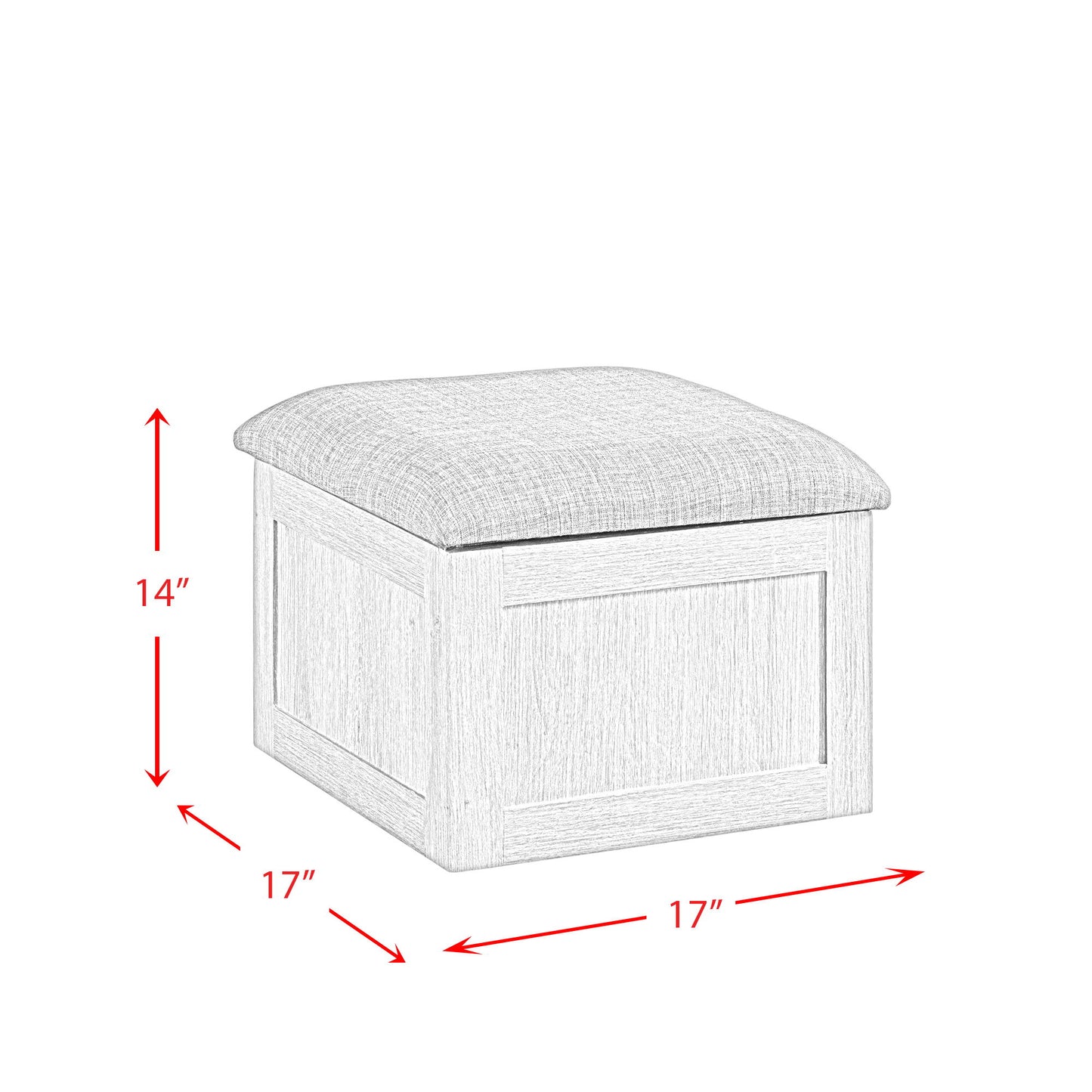 Uster - Coffee Table With Four Storage Stools - Gray