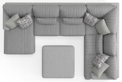 Titan - Sectional With Comfort Coil Seating, Cocktail Ottoman And Accent Pillows Included