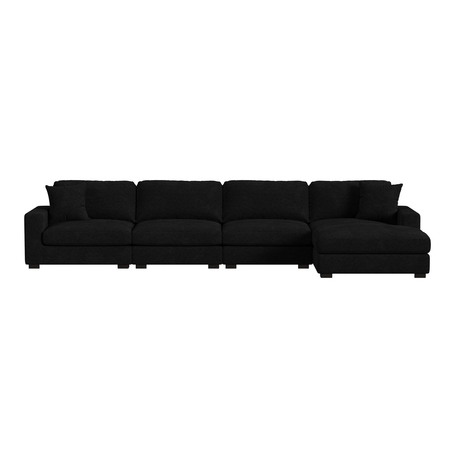 Arizona - Modular RHF Chaise With 1 Pillow 20" - Steno Black