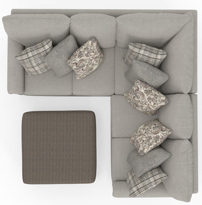 Livingston - Sectional With Comfort Coil Seating, 40" Cocktail Ottoman And Accent Pillows Included