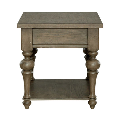 Americana Farmhouse - Drawer End Table - Dusty Taupe
