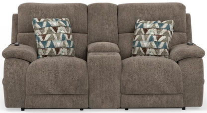 Joya - Power Headrest Power Lay Flat Reclining Console Loveseat With CR3 Heat/Massage/Lumbar/ZG