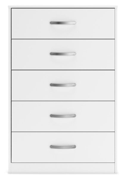 Flannia - Five Drawer Chest - 46" Height - White