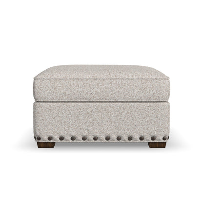 Milo - Fabric Cocktail Ottoman With Nailhead Trim
