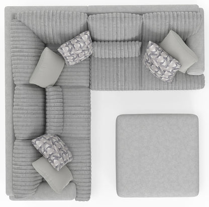Titan - Sectional With Comfort Coil Seating, Cocktail Ottoman And Accent Pillows Included